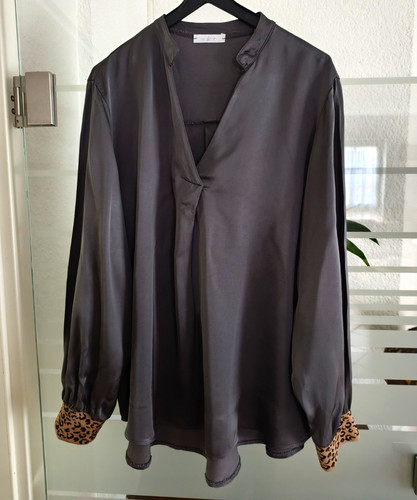 Damen basic bluse grau - damen,
