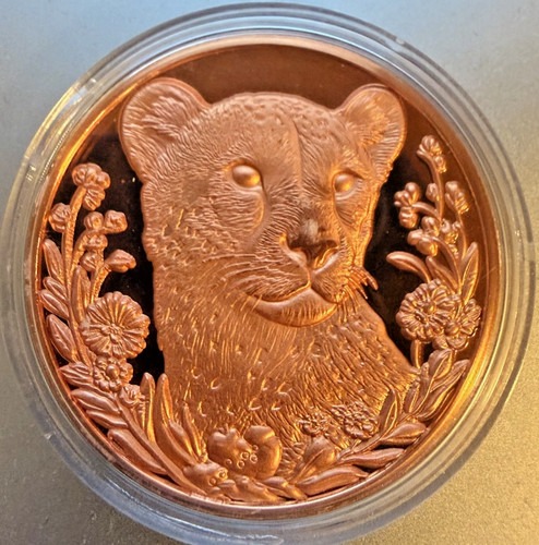 Kupfermedaille leopard - 1, oz
