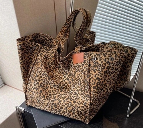 Canvas tote bag - canvas, leopard