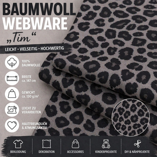 Baumwollstoff leo meterware - baumwollstoff,