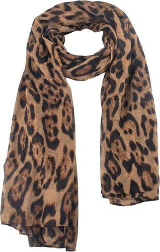 Damen schal mit leopard muster - mit,