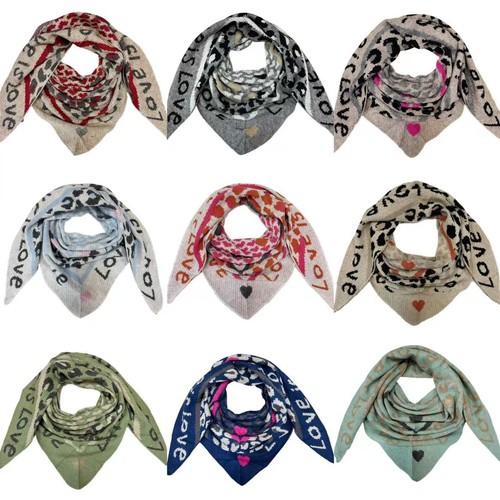 Xxl dreieck schal leopard love - leopard,