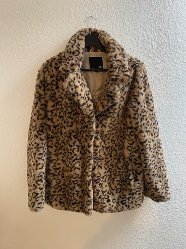 Leopard faux fur jacke - jacke, –