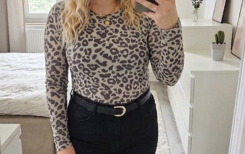 Langarmshirt mesh leoprint - langarmshirt,